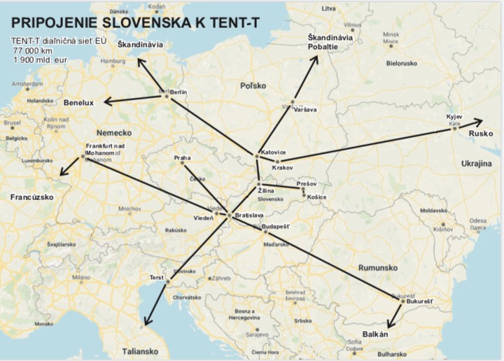 mapa dialnice eu