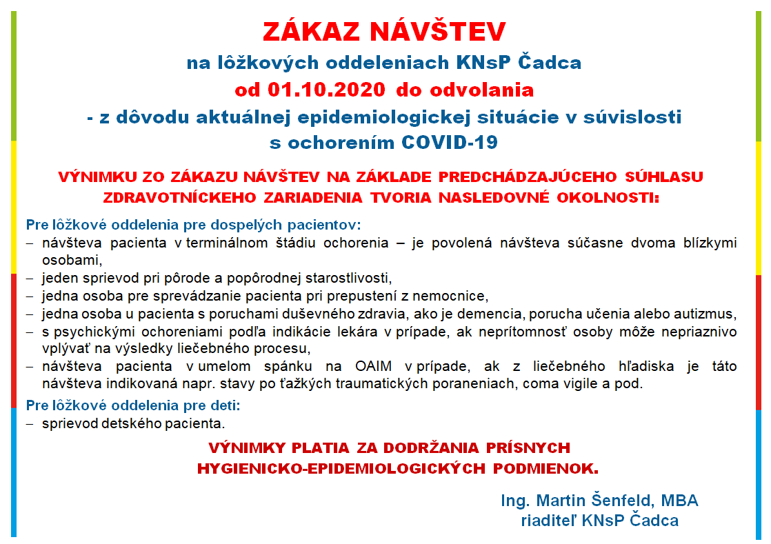 Zakaz navstev nemocnica