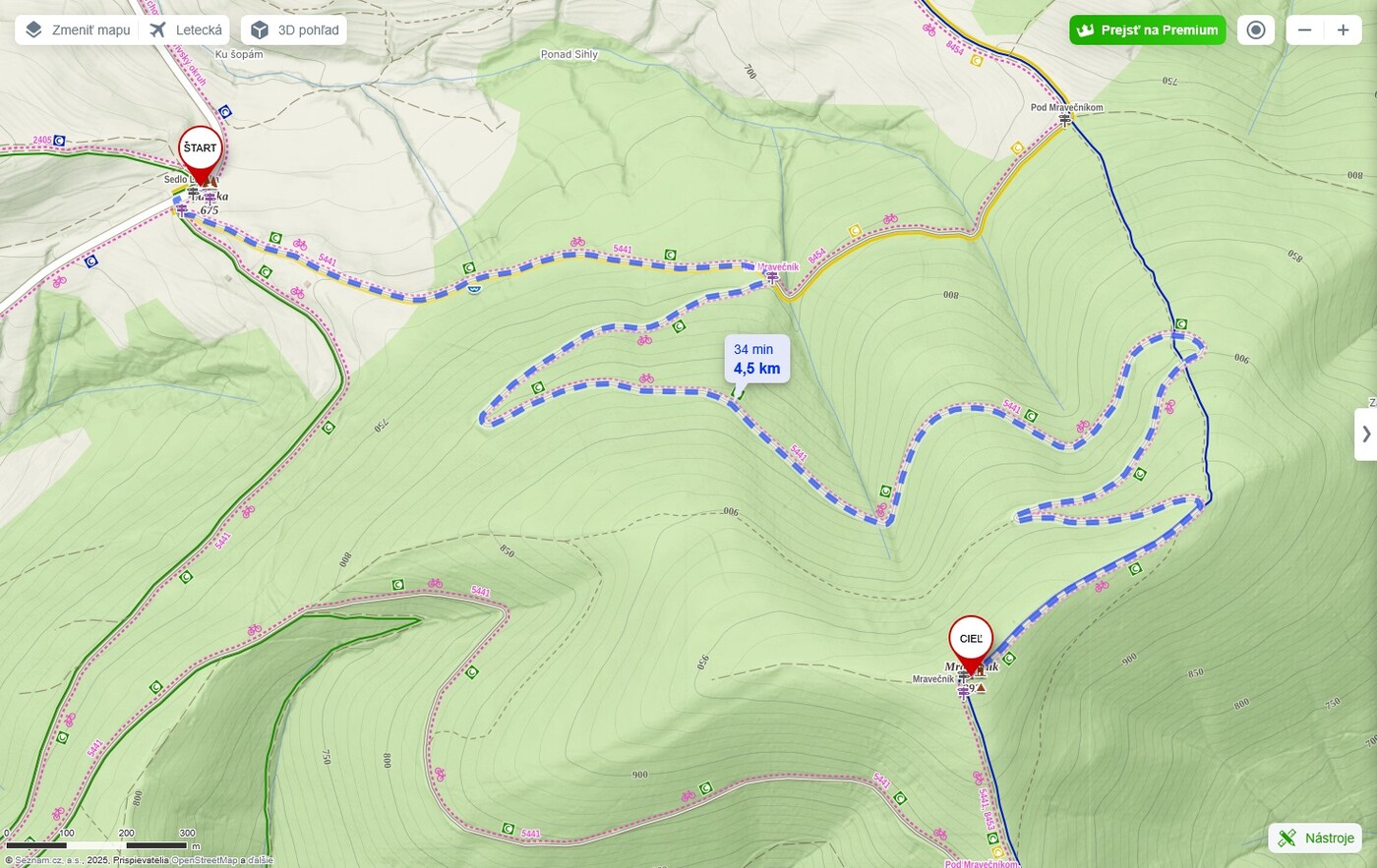 cyklo mravecnik mapa