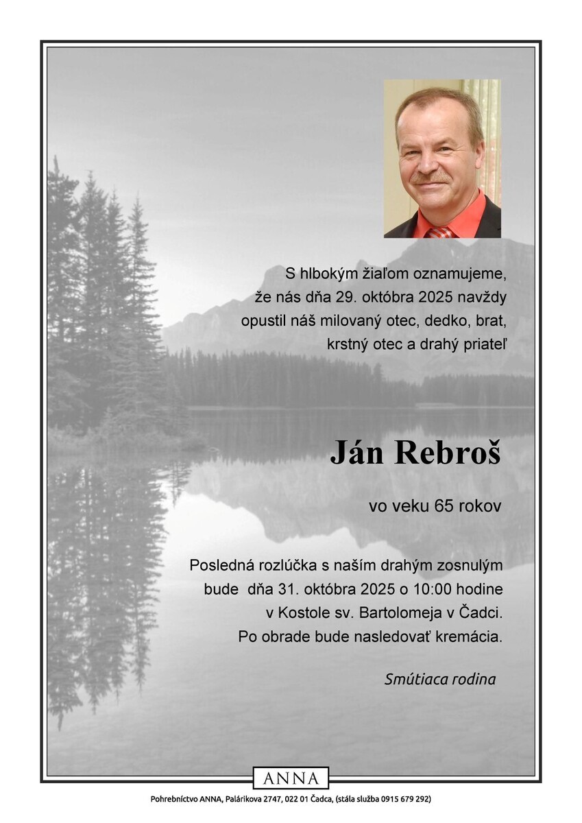 Rebroš Ján parte